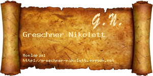 Greschner Nikolett névjegykártya